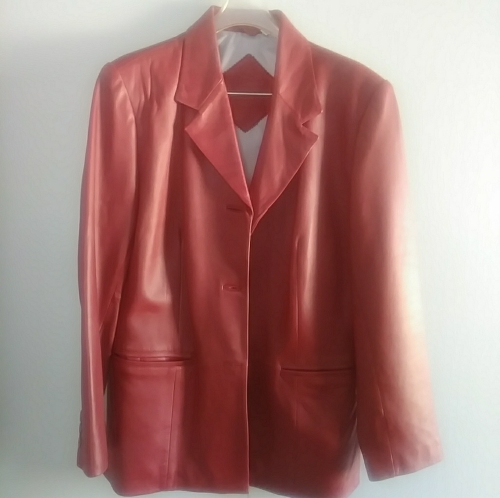 Red Leather Blazer